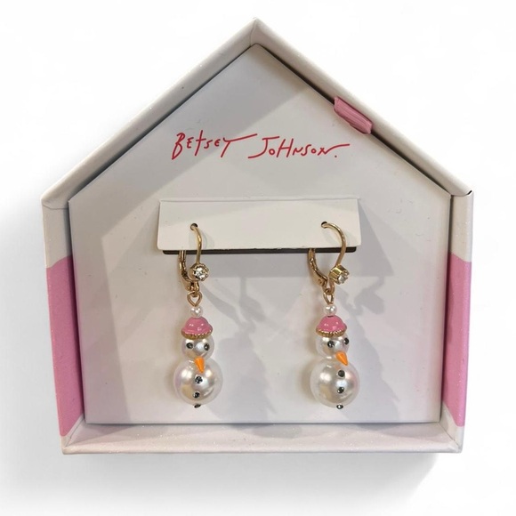 Betsey Johnson Festive Snowman Earrings - Picture 2 of 4